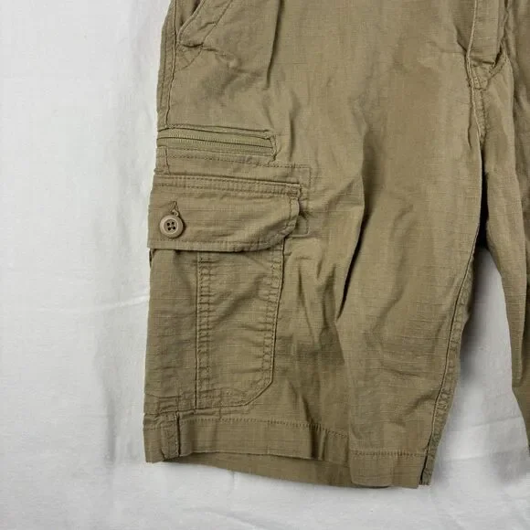 WearFirst Ripstop Cargo Shorts Men’s 34 Khaki Stretch Free Band Hiking Outdoors - Picture 5 of 11